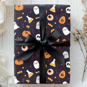 Papel De Regalo Dulce Patrón de Halloween de Araña Fantasma de Cal
