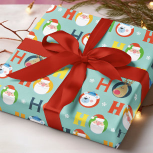 Papel De Regalo Dulce patrón de Navidad de muñeco de nieve Ho Ho H