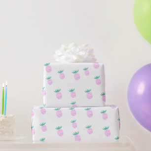 Papel De Regalo Dulce Patrón de Piña Rosa Tropical