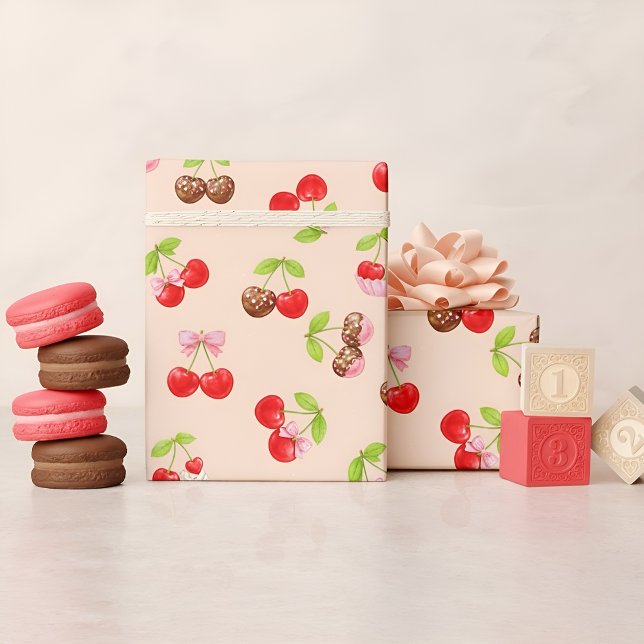 Papel De Regalo Dulce patrón de postre de cereza lindo Dulce  (Subido por el creador)