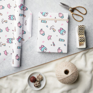 Papel De Regalo Dulce patrón kawaii de pastel – Estrellas y maquil