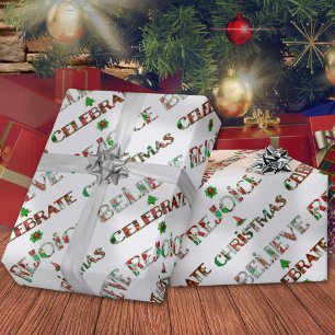 Papel De Regalo Dulce Patrón Navideño Rojo Verde