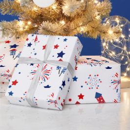 Papel De Regalo Dulce patrón patriótico del cuatro de julio