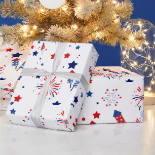 Papel De Regalo Dulce patrón patriótico del cuatro de julio