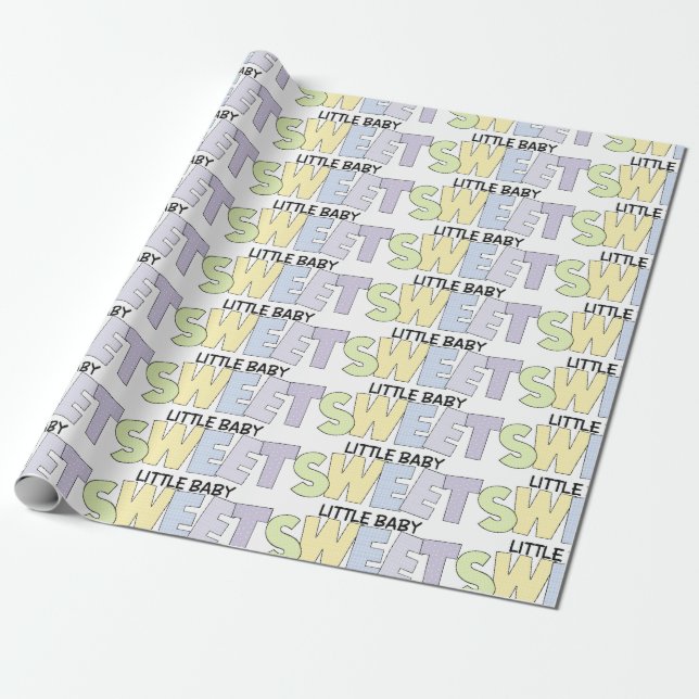 Papel De Regalo Dulce Pequeño Bebe (Desenrollado)
