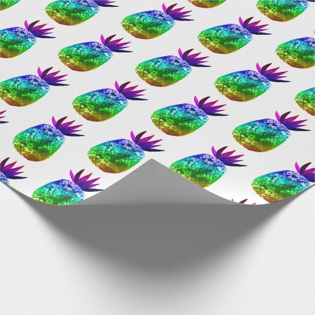 Papel De Regalo Dulce Pineapple Whimsical Rainbow Pattern Gift (Esquina)