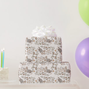 Papel De Regalo Dulce Ratón Fancy, crema de brechas a cuadros