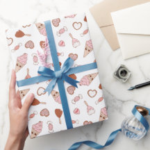Papel de Regalo Dulce Retro para San Valentín