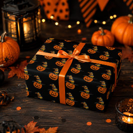 Papel De Regalo Dulce sombrero de bruja de calabaza espeluznante H