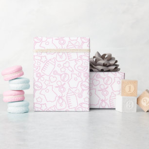 Papel De Regalo Dulce Sprinkles White Pink