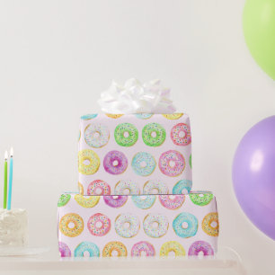 Papel De Regalo Dulce Tema de Donut Moderno y Colorido