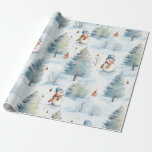 Papel De Regalo Dulce vacaciones de invierno en el bosque de Snowm<br><div class="desc">Presenta tus regalos con estilo con este envoltorio de regalo de alta calidad. Adorables hombres de nieve hacen un aspecto desenfadado en un bosque de coníferas en una hermosa y nevada escena. Gracias por buscar; apreciamos su negocio aquí en Paws Charming.</div>