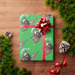 Papel De Regalo Dulce y viejo duende de Navidad, Jessie Willcox Sm