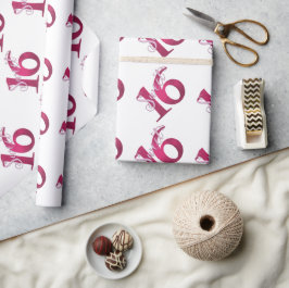 Papel De Regalo Dulces 16 | Clásica acuarela de color rojo y blanc