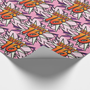 Papel De Regalo Dulces 16 Cómic Arte Pop Rosa