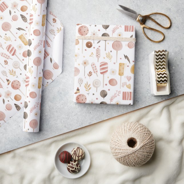 Papel De Regalo Dulces azucareros y Navidades de dulces (Artesanía)