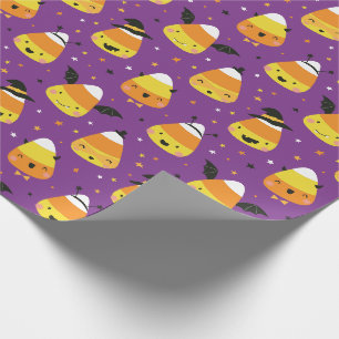 Papel De Regalo Dulces caramelos de Halloween lindos con disfraz m