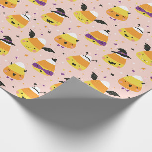 Papel De Regalo Dulces caramelos de Halloween lindos disfrazados