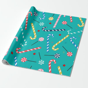Papel De Regalo Dulces coloridos Navidad