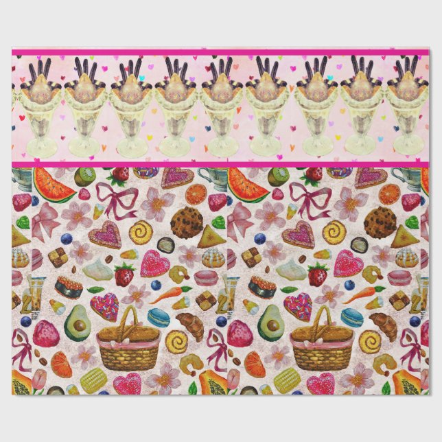 Papel De Regalo Dulces Confecciones De Repostería Monas (Superficie plana)