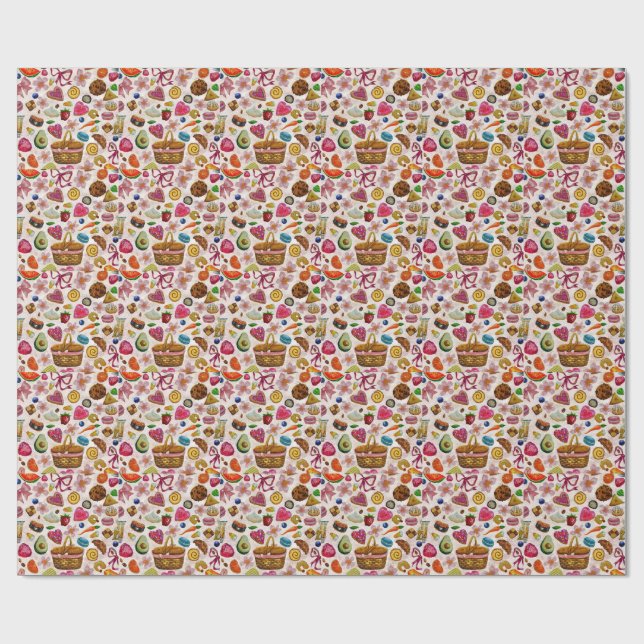 Papel De Regalo Dulces Confiterías Dulces (Superficie plana)