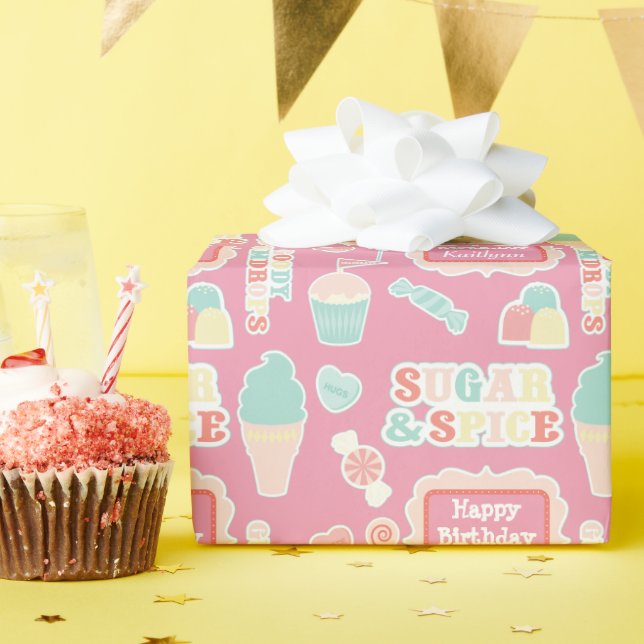 Papel De Regalo Dulces Cosas Personalizadas Cumpleaños (Fiesta de cumpleaños )