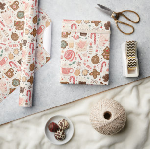 Papel De Regalo Dulces de dulce y Navidades