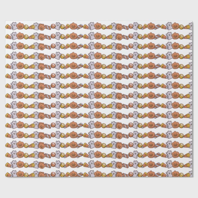 Papel De Regalo dulces de Halloween  (Superficie plana)