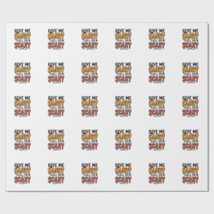 Papel De Regalo Dulces de Halloween Dame caramelos Llámame aterrad