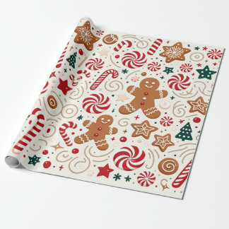 Papel De Regalo Dulces de Santa