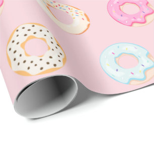 Papel De Regalo Dulces donuts rosados