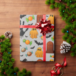 Papel De Regalo Dulces Espeluznantes y Sombras