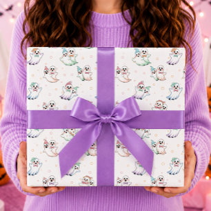 Papel De Regalo Dulces fantasmas corbata de lazo sombreros Hallowe