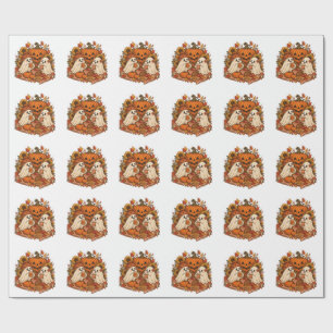 Papel De Regalo Dulces Fantasmas de Halloween Calabaza Otoño Pícni