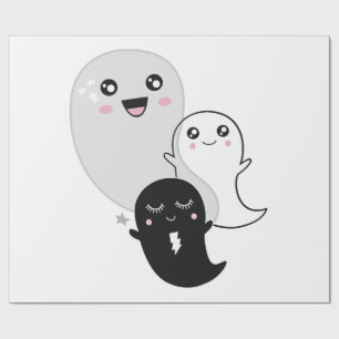 Papel De Regalo dulces fantasmas halloween kawaii