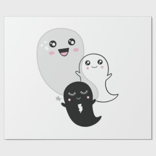 Papel De Regalo dulces fantasmas halloween kawaii