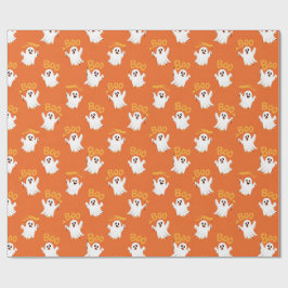 Papel De Regalo Dulces Fantasmas Kawaii Patrón de Halloween