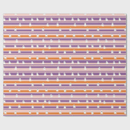 Papel De Regalo Dulces Fantasmas Rayas Rosadas Moradas Naranjas