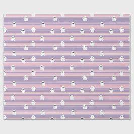 Papel De Regalo Dulces Fantasmas Rosa Raya Morada Halloween