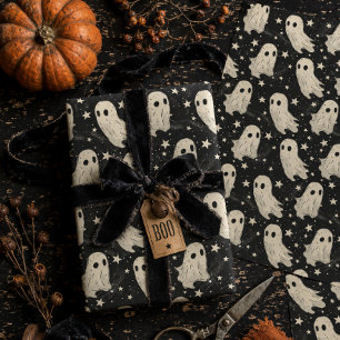 Papel De Regalo Dulces Fantasmas Vintage Espeluznantes Halloween B
