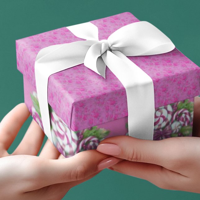 Papel De Regalo Dulces Navidades morados y rosados de la cabaña (Little gifts for her.)