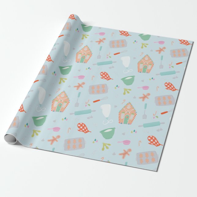 Papel De Regalo Dulces Navidades pasteles de vacaciones (Desenrollado)