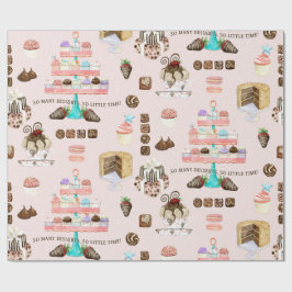 Papel De Regalo Dulces Tratamientos Pasteles De Chocolates Y Desnu