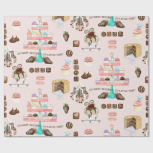 Papel De Regalo Dulces Tratamientos Pasteles De Chocolates Y Desnu