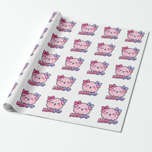 Papel De Regalo Dulces y Esponjosos Objetos Kawaii para Chicas