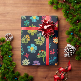 Papel De Regalo Dulces y flores de colores