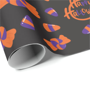 Papel De Regalo Dulces y Tratamientos Regalo de Halloween Negro si