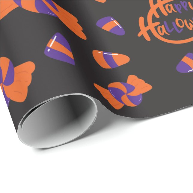 Papel De Regalo Dulces y Tratamientos Regalo de Halloween Negro si (Esquina del rollo)