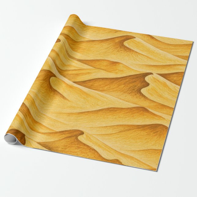Papel De Regalo Dunas de arena dorada del desierto (Desenrollado)