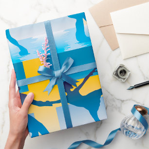 Papel De Regalo Dúo Sueco de Patinaje sobre Hielo Silueta